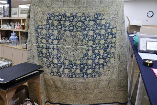 A 19th century Paisley shawl, another small shawl and a block printed Indian cotton cover